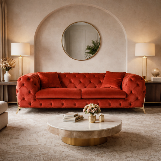 Divano Itaca Chesterfield in Velluto Premium - Iconico, Finiture di Pregio