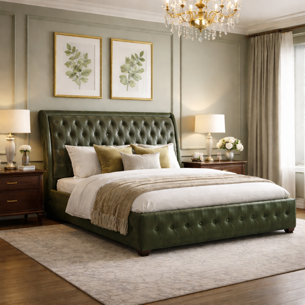 Letto Chesterfield Ego Pelle Primo Fiore Premium - Design Iconico e Funzionale