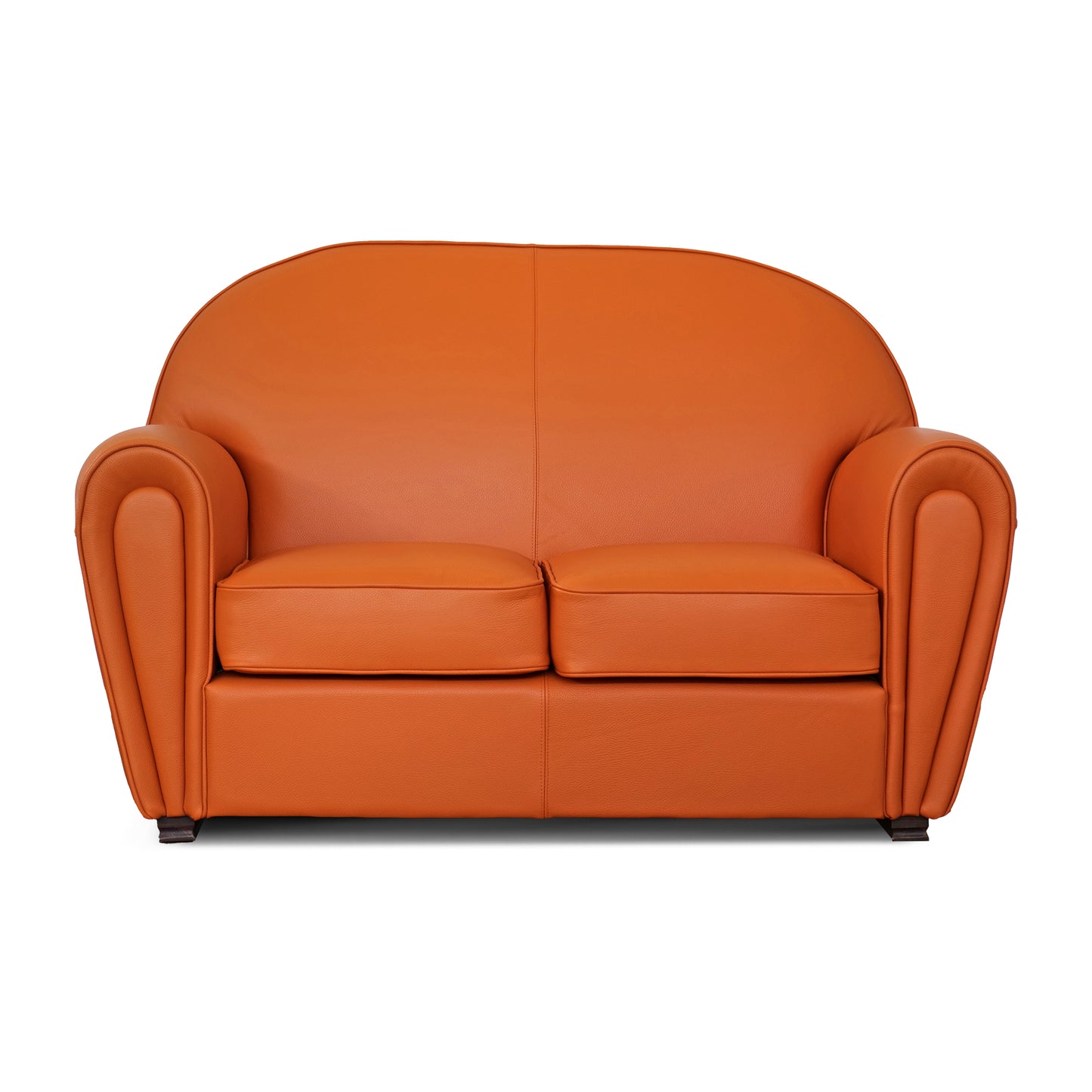 Fauteuil pull up en cuir grainé rouge cerise, modèle Luxury