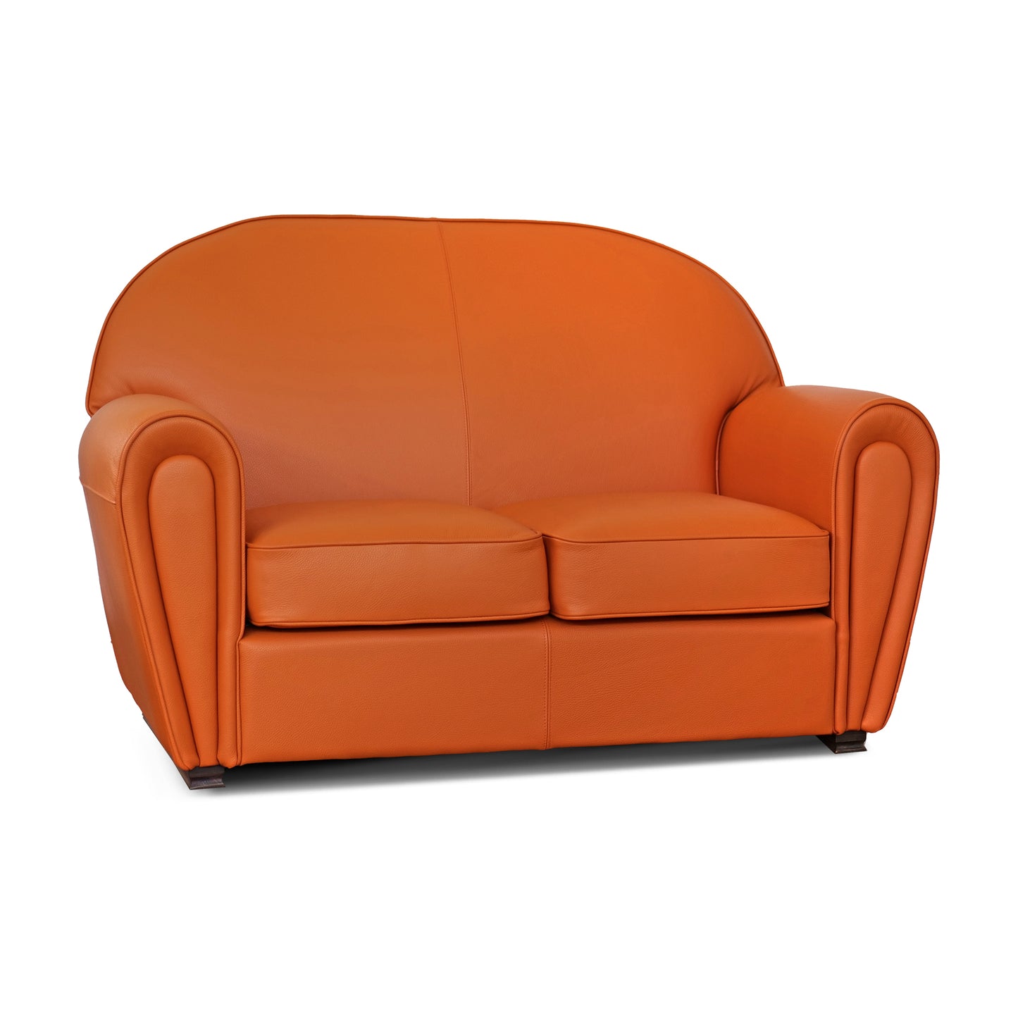 Fauteuil pull up en cuir grainé rouge cerise, modèle Luxury