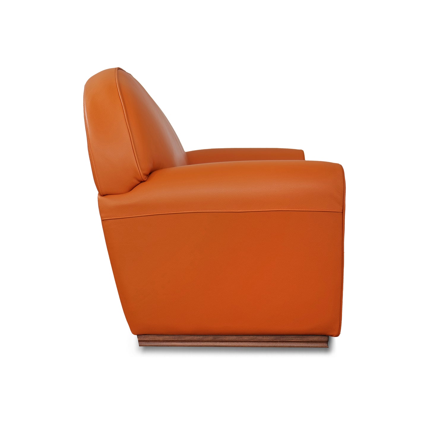 Fauteuil pull up en cuir grainé rouge cerise, modèle Luxury