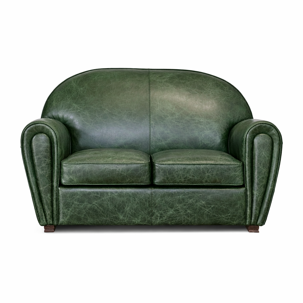 Fauteuil pull up en cuir grainé rouge cerise, modèle Luxury