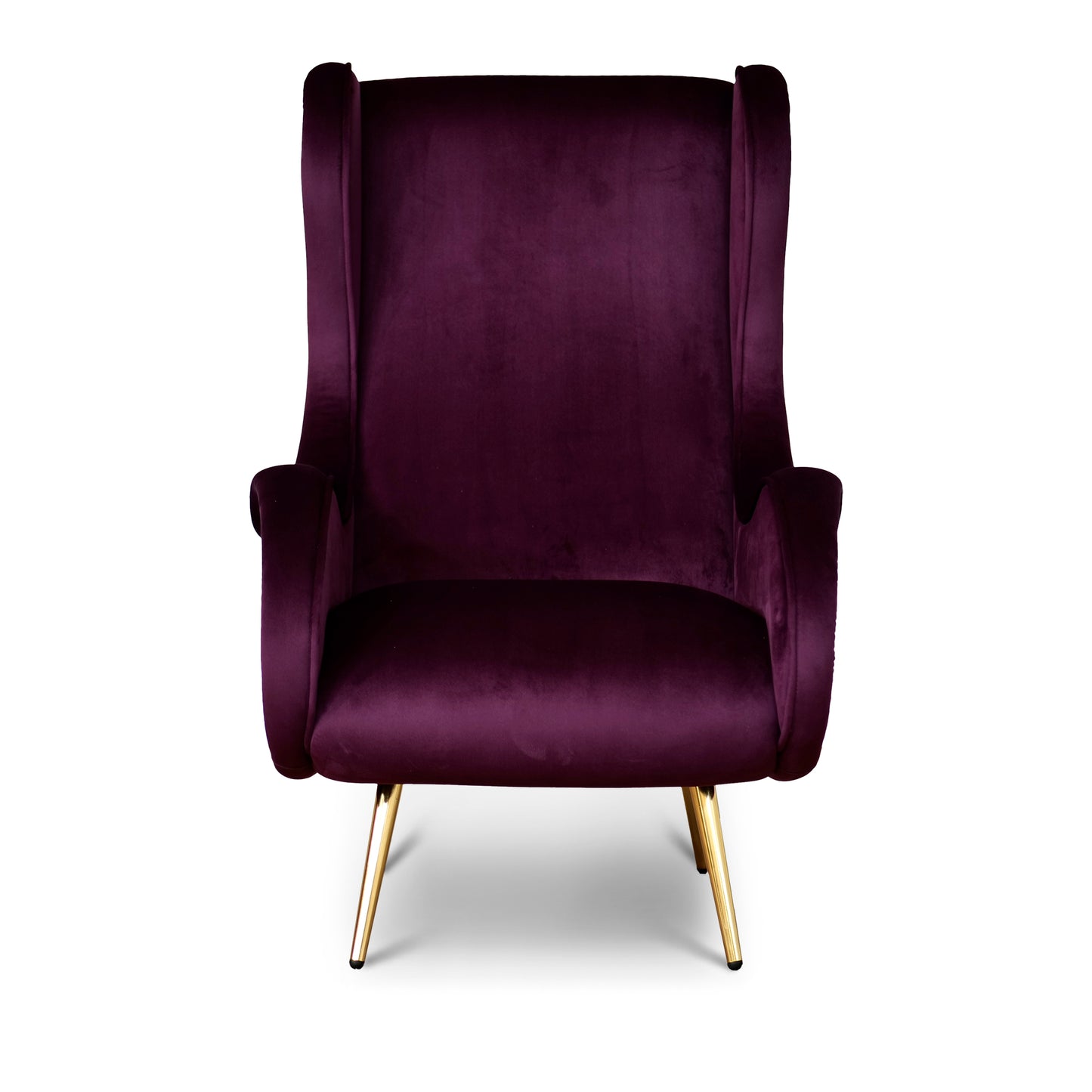 Fauteuil Madame en velours chenille bordeaux - Design vintage, emblématique