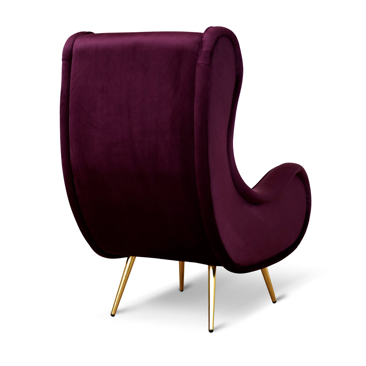 Fauteuil Madame en velours chenille bordeaux - Design vintage, emblématique