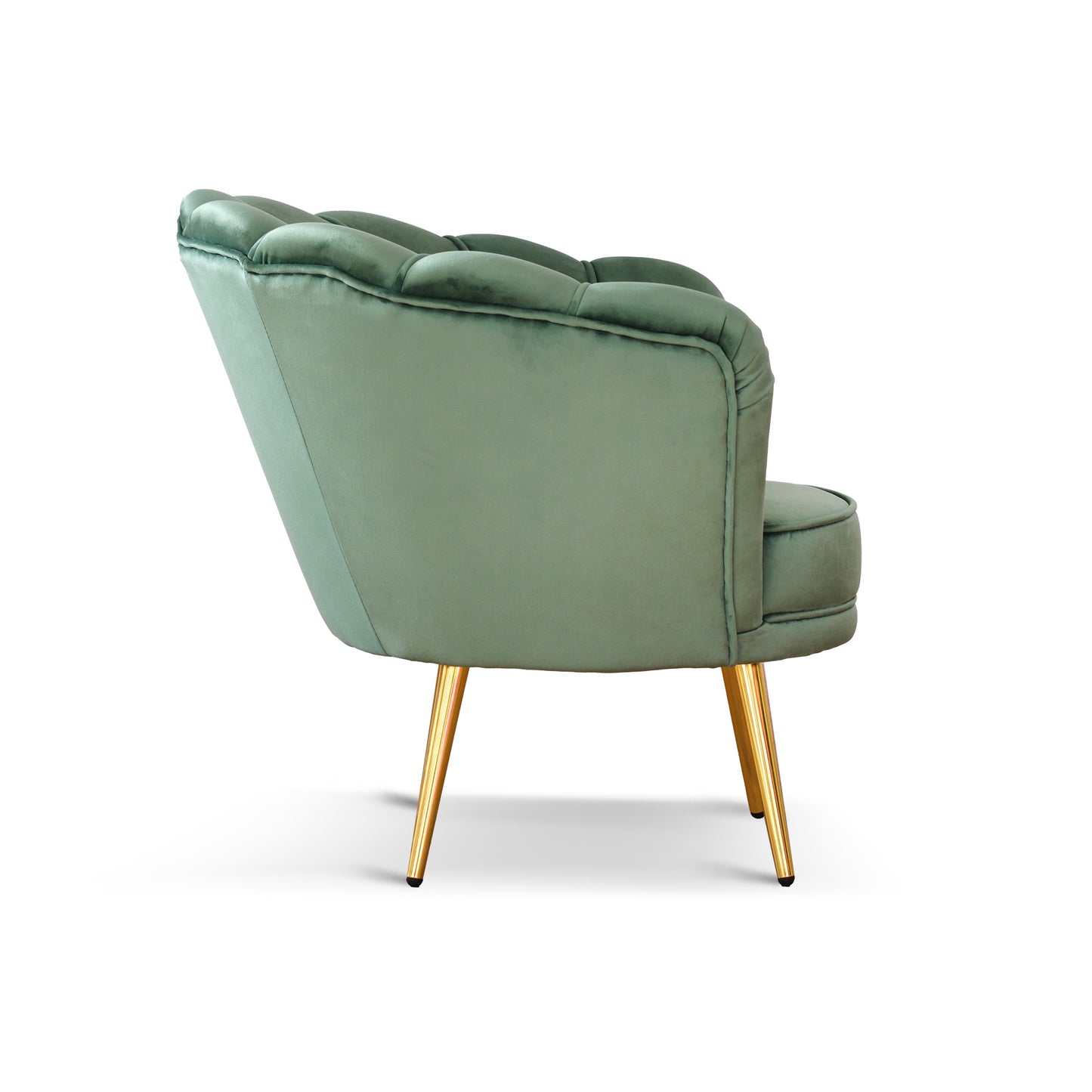Fauteuil Maia en Velours Vert Menthe, Dos en Microfibre Unicolore ou à Motif Exotique, Pieds Dorés