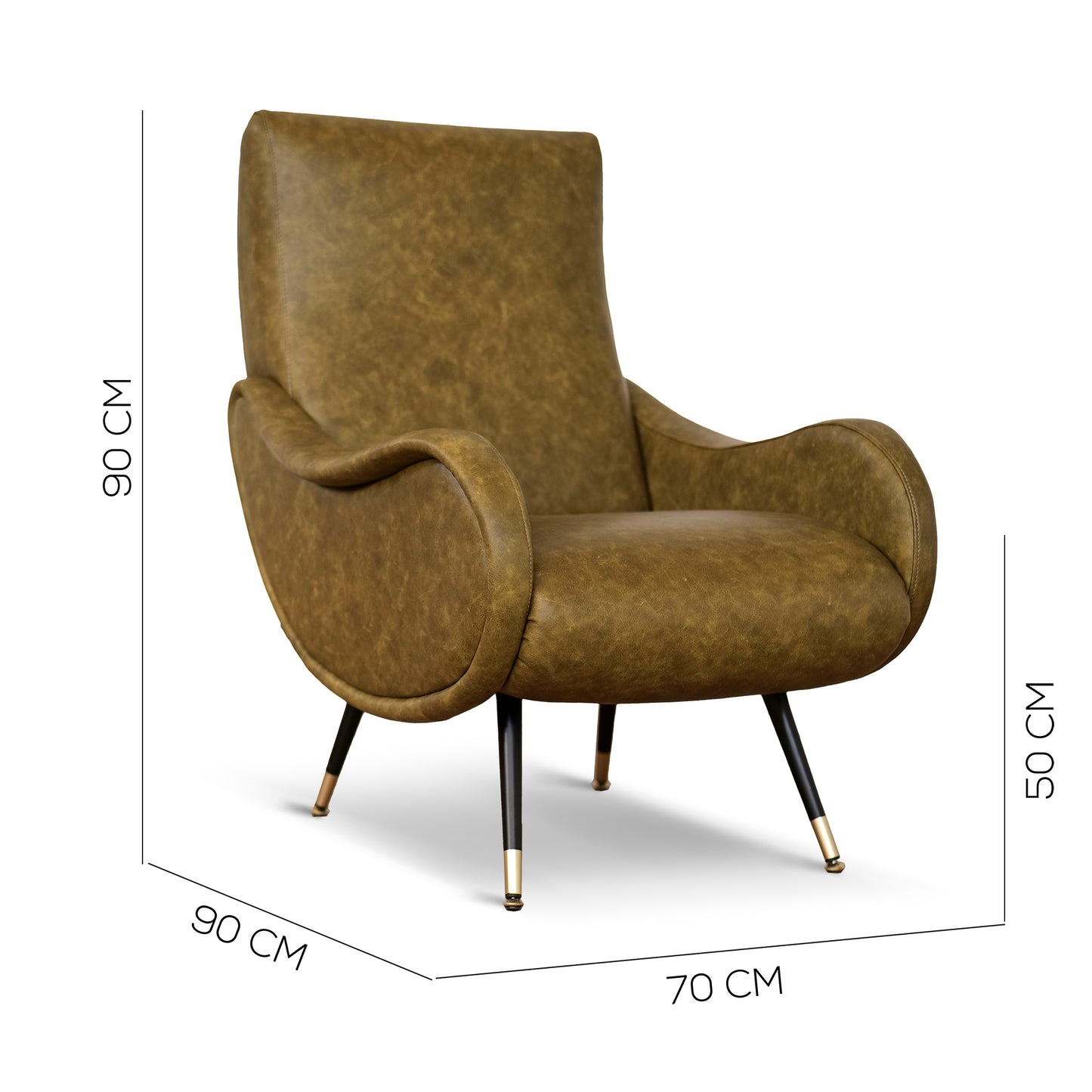 Miss Sessel aus hochwertigem Vollnarbenleder – ikonisches Design der 1950er Jahre