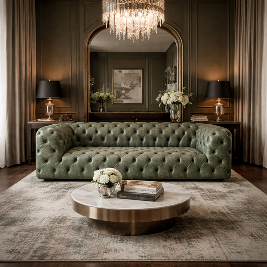 Divano Nemo Chesterfield in Pelle Primo Fiore Premium - Design Iconico