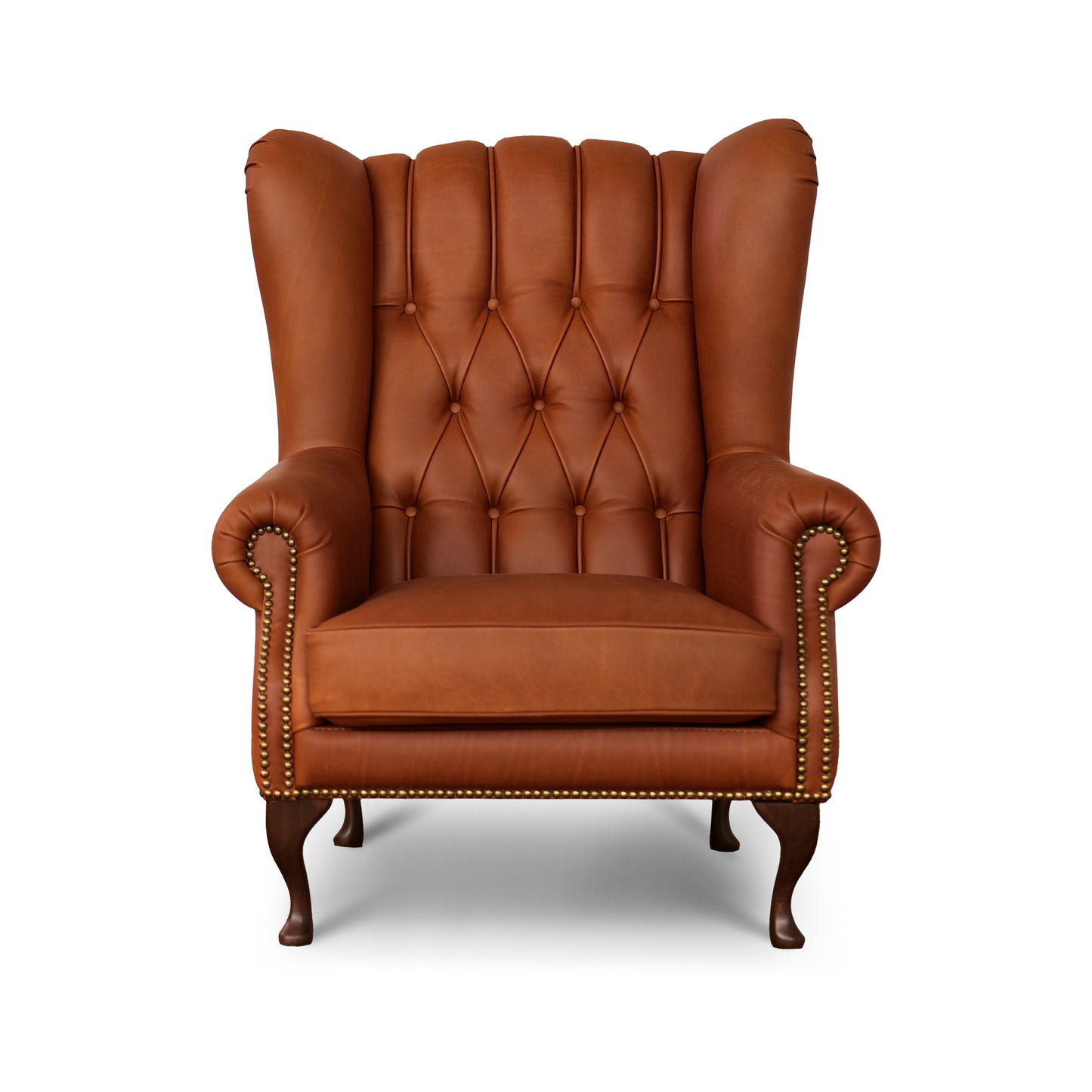 Poltrona Chesterfield Bergere Regina Pelle Fiore Premium - Design Iconico