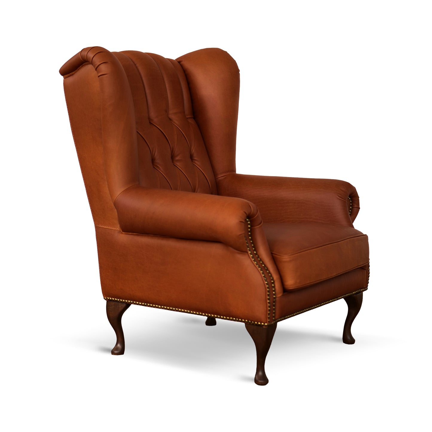 Poltrona Chesterfield Bergere Regina Pelle Fiore Premium - Design Iconico