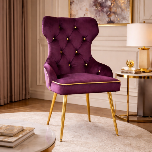 Sedia Cosmo in Velluto Capitonné - Design Iconico