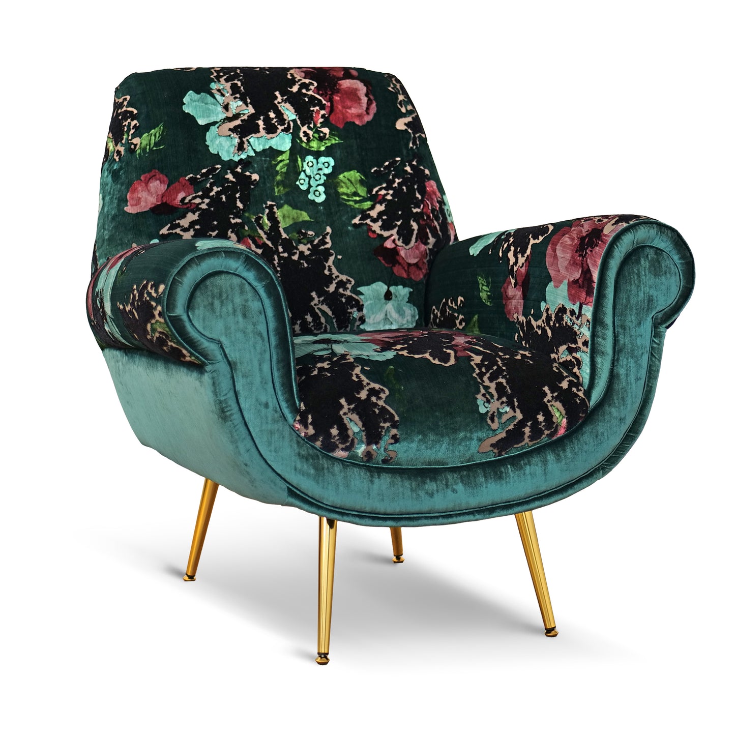 Poltrona Vico Velluto e Tessuto Fantasia - Design Iconico