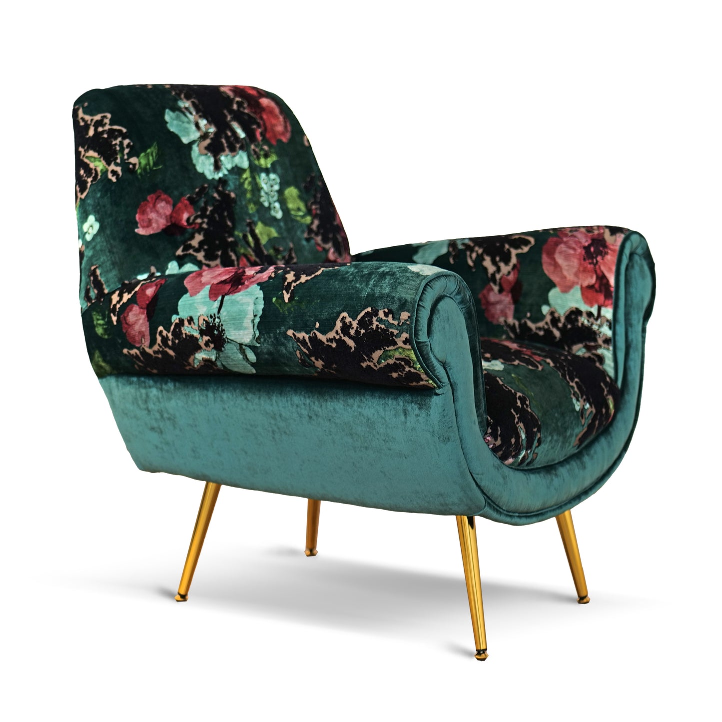 Poltrona Vico Velluto e Tessuto Fantasia - Design Iconico