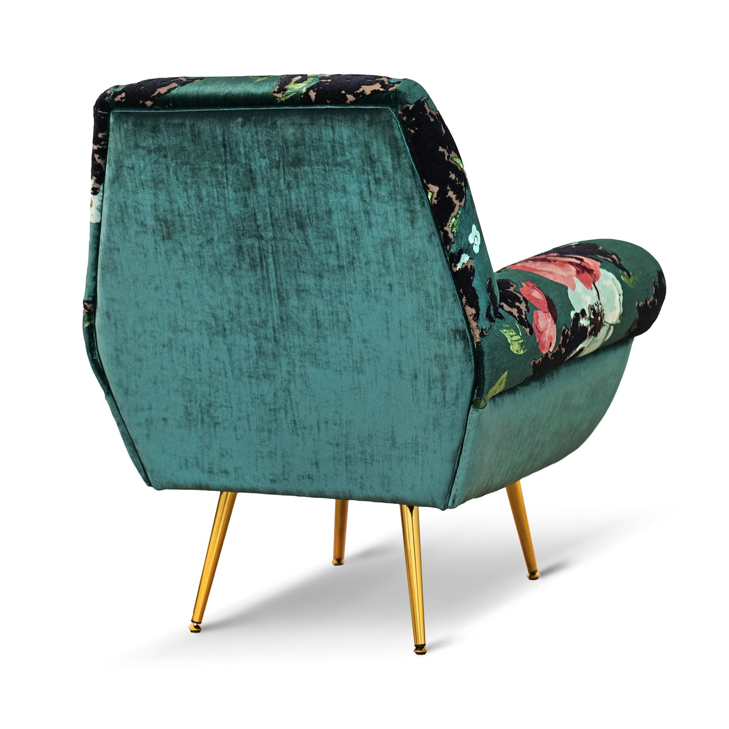 Poltrona Vico Velluto e Tessuto Fantasia - Design Iconico